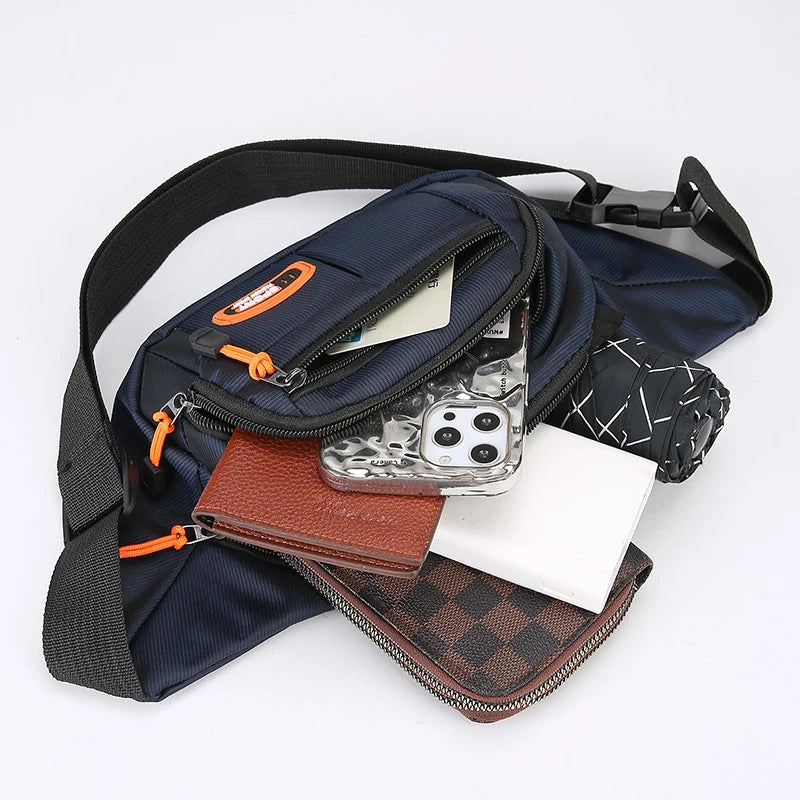 Multifunctional Mobile Waist Bag for Men and Women - Large Capacity, Splash-Resistant, Durable for Business and Construction Use