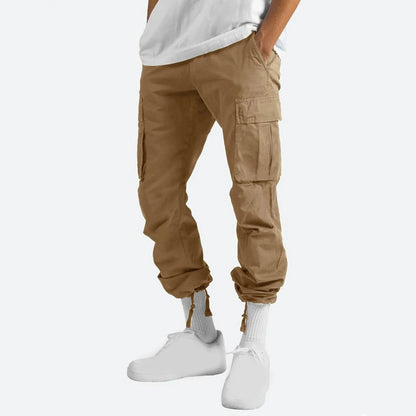 Cargo Pants for Men Relaxed Fit Causal Slim Beach Work Streetwear Khaki Baggy Pants with Zipper Pockets