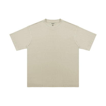 Summer New Cotton T-Shirt Men'S Retro Washed Distressed Short Sleeve Drop Shoulder Loose Fashion Brand