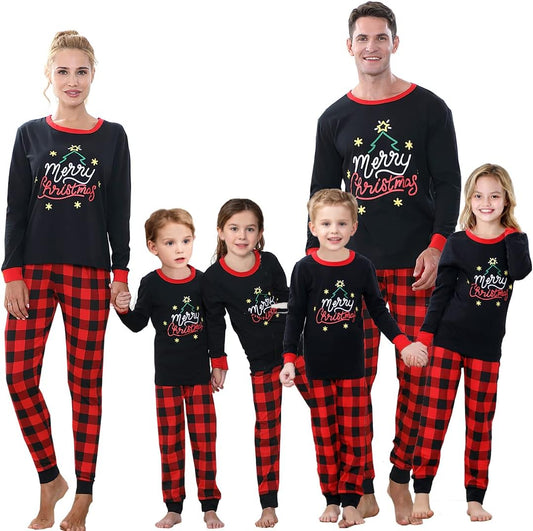 Family Pajamas for Christmas Halloween Thankgiving Hanukkah 100% Cotton Matching Family Xmas Pjs for Women Men Kids
