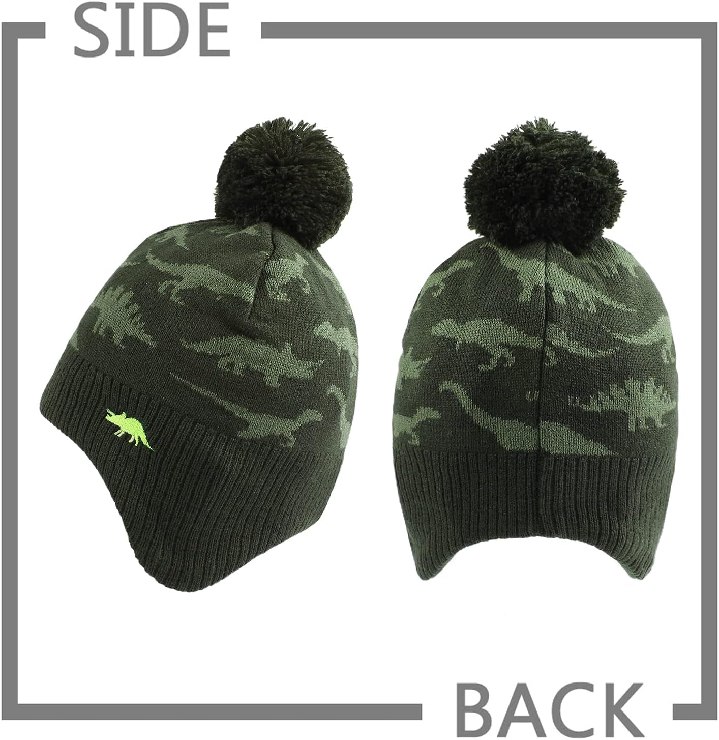 Knitted Baby Hat Scarf Set Winter Warm Boys Girls Beanie Fleece Lining Toddler Kids Hats with Pompom