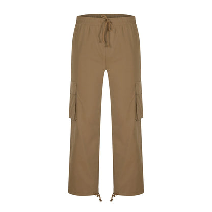 Cargo Pants for Men Relaxed Fit Causal Slim Beach Work Streetwear Khaki Baggy Pants with Zipper Pockets